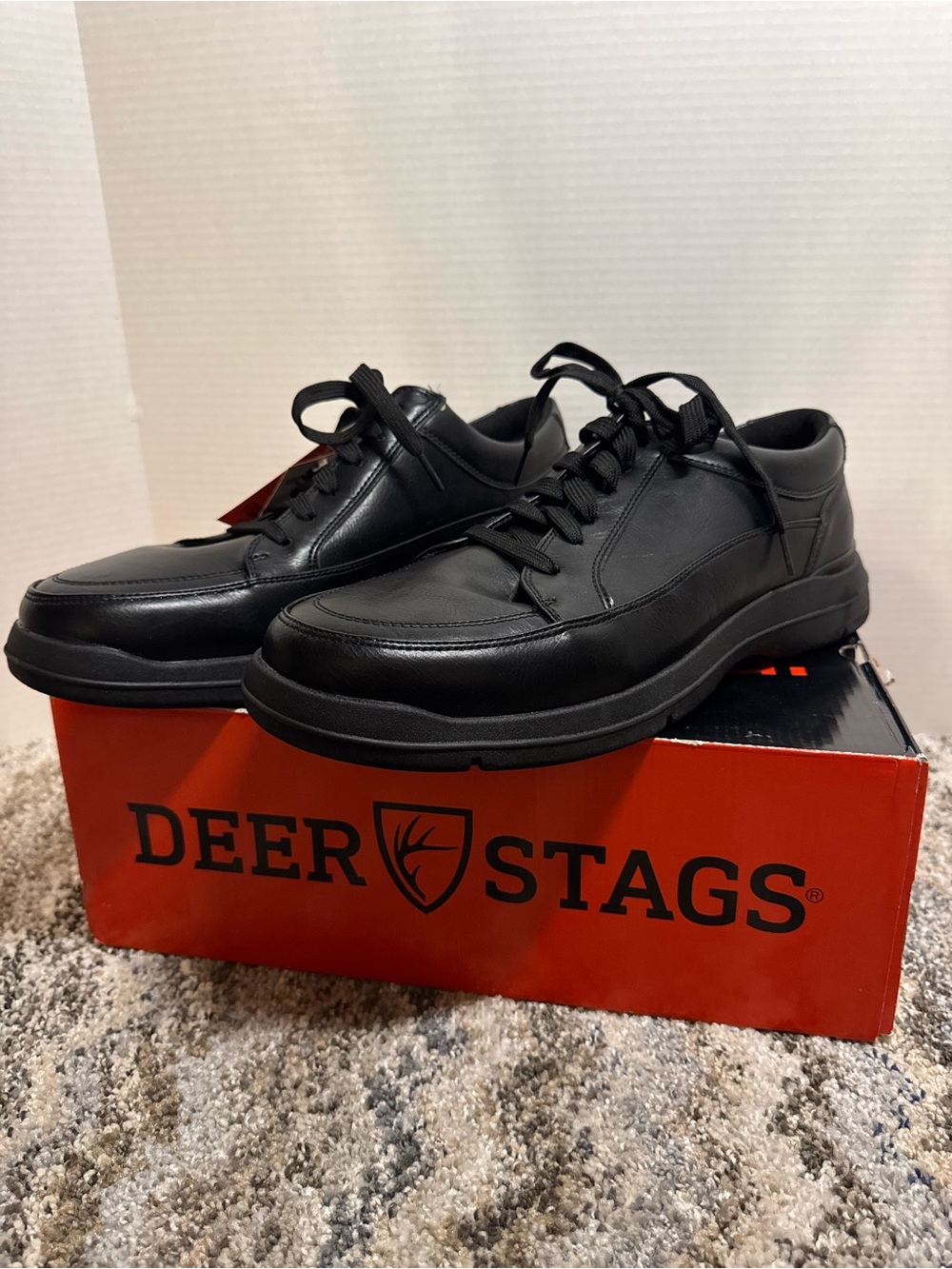 Deer Stags Black Lace-Up Casual Comfort Sneakers